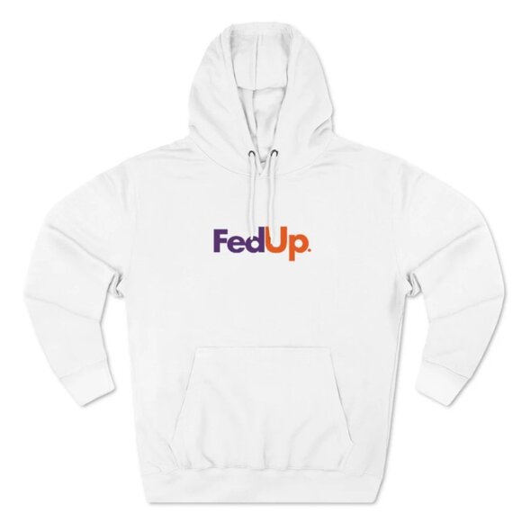 Fed Up Pullover Hoodie Sweatshirt White Sz Small Fed Ex 90s Fedex Unisex - Picture 5 of 9